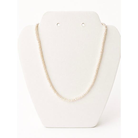 M Jewelry - 925 Sterling Silver Freshwater Pearl Necklace 17.25” White Pearl Strand Signed M